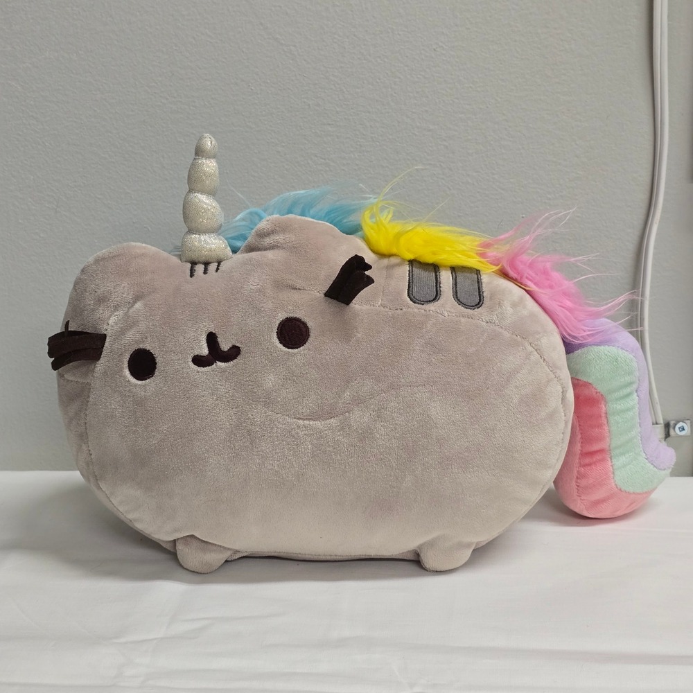 Gund Pusheen Pusheenicorn Plush Gray Rainbow Unicorn Kawaii Whimsical
